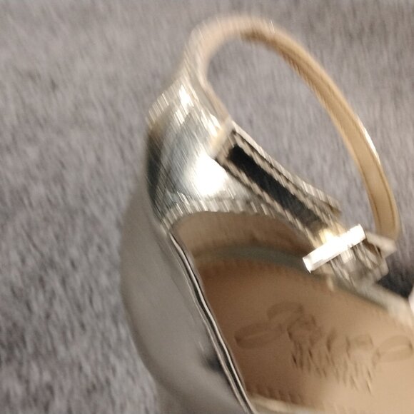 Jewel Badgley Mischka Fidelia Size 6.5 Gold Rhinestone Block Heel Sandals Nib - Picture 7 of 13
